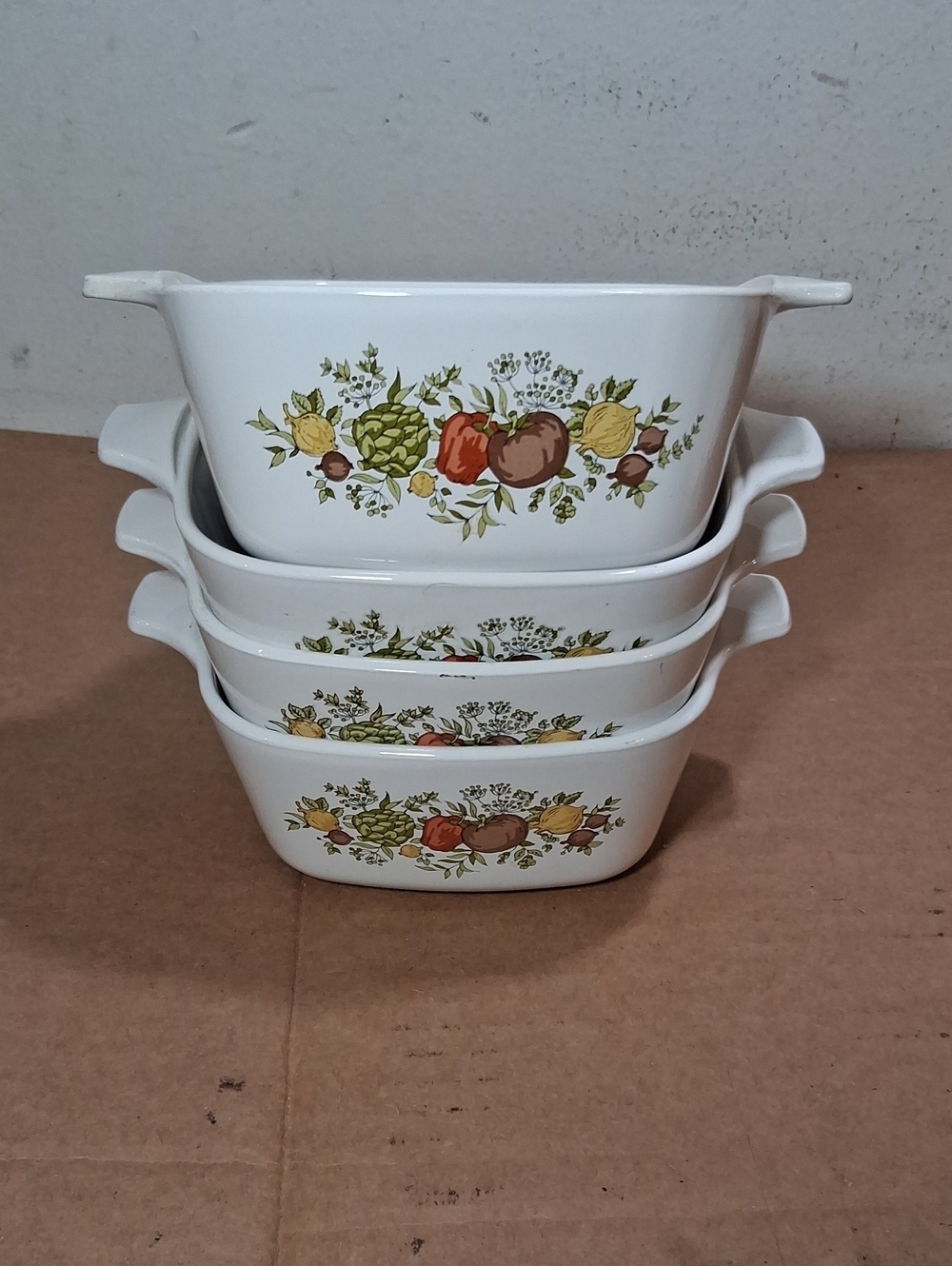 4 Vintage Corningware SPICE OF LIFE  Petite Pans  P-42-B No lids